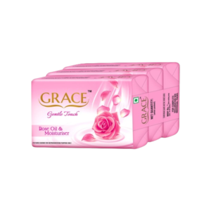Grace Gentle Touch Beauty Soap Rose Oil & Moisturiser 3x150gms