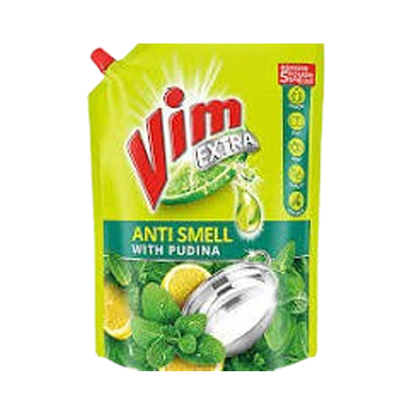 Vim Extra Anti Smell Dishwashing Liquid With Pudina Removes Tough Smell2L